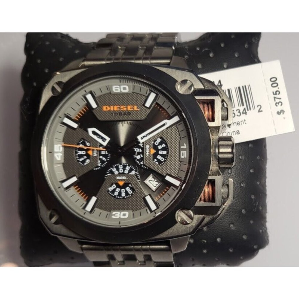 DZ7344 BAMF Grey Ion-plated Stainless Steel 57.5mm Quartz Chronograph Men Watch